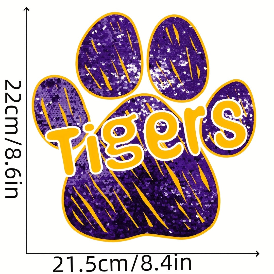 TEMU Tigers Paw Print Theme Heat Transfer Stickers, Durable Plastic, Washable And Easy To Iron, Suitable For Diy T-shirts, Sweatshirts, Jeans,