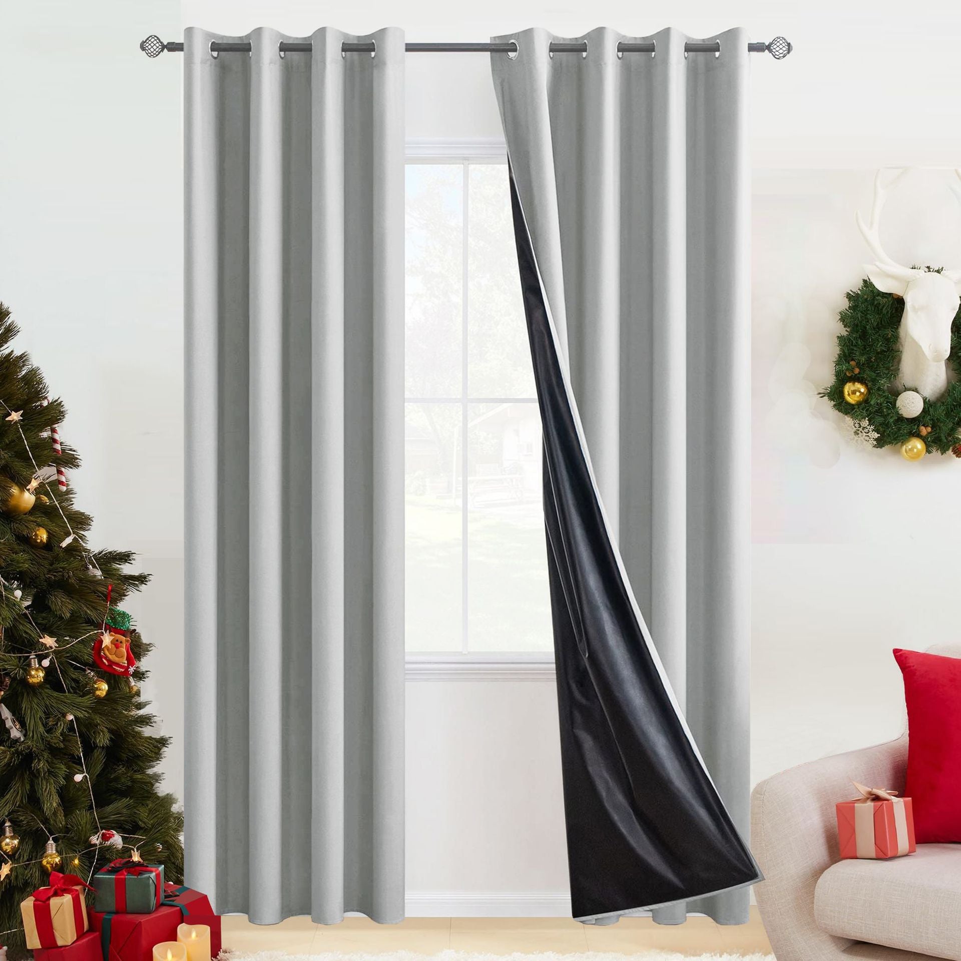 A937 coated cross-border foreign trade curtains full blackout popular waterproof solid color heat insulation curtain finished product
