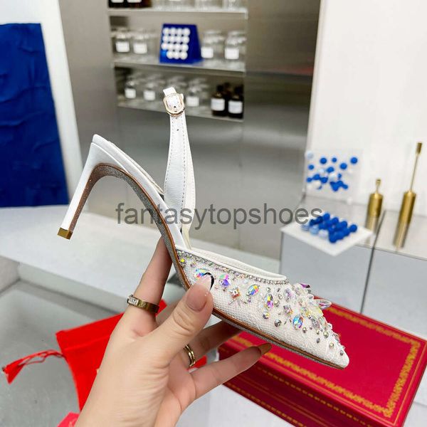 The Row Hina slingback Rene TR lace point-toe Caovilla Crystal-embellished shoes pumps stiletto sandals womens la Luxury Designers Dress sho