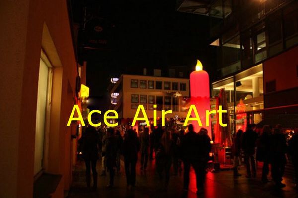 2.4m H Made Inflatable Stage Decoration Lighting Red Inflatable Candle For Event