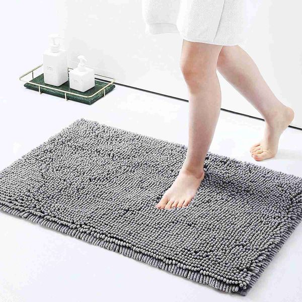 50*80cm Navy Color Soft and Absorbent Chenille Bath Rug Non-Slip Quick Dry Shower Carpet for Home Bathroom Products Bath MatsXJ240807