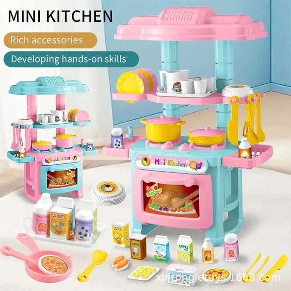Kitchens Play Food Kitchens Play Food Play House Kitchen Toy Set Simulates Mini Cooking Table Software Play House Toys WX5.21
