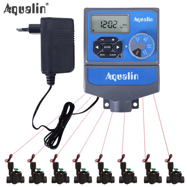 Watering Equipments 8 Stations Garden Automatic Irrigation AC 230V Input Controller Water Timer System with EU standard Transformer #10468 2