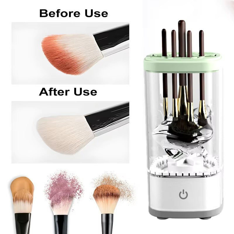 TEMU 1pc Electric Makeup Brush Cleaner, Portable Automatic Cosmetic Brush Cleaner Machine, Quiet Usb Powered With 7000 Rpm Motor, Includes Silicone