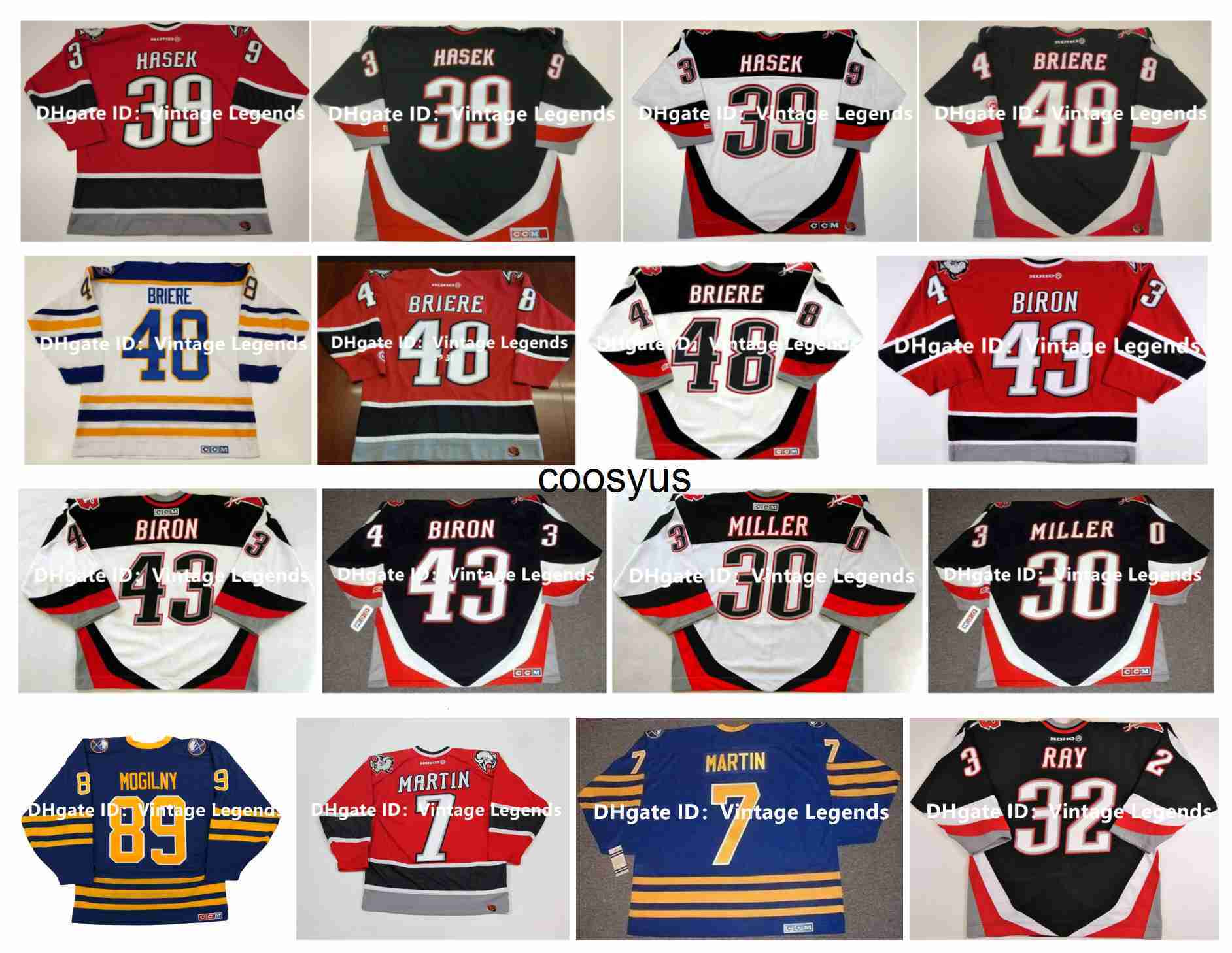 Vintage Koho CCM sabres Hockey Jersey 39 Dominik Hasek 48 Danny Briere 43 Marty Biron 7 Rick Martin 32 ROB RAY 30 Ryan Miller 89 Alexander Mogilny R