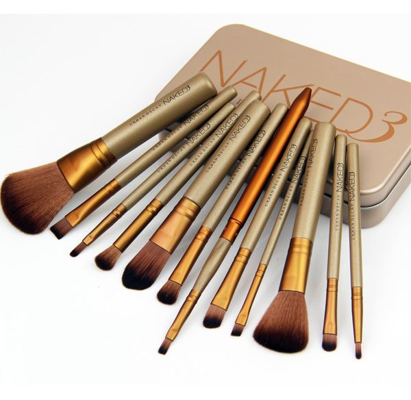 Naked 3 kylie jenney Professional 12 PCS Makeup Brush Cosmetic Facial Makeup Brush Tools Makeup Brushes Set Kit With Retail Box free shippin