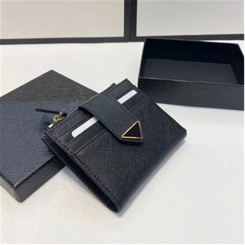 Fashion classic flap Card holders womens black purse Designer Key wallet luxury CardHolder leather zipper wallets man caviar quilted key pouch lady