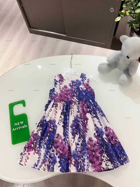Luxury girls skirt Gradient leaf pattern print Princess dress Size 100-160 CM kids designer clothes summer baby partydress