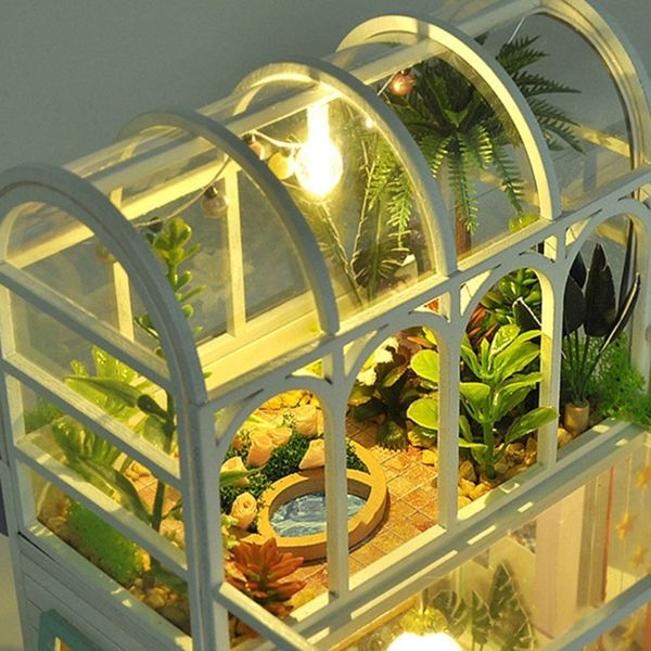 ArchitectureDIY House ArchitectureDIY House Children Playhouse Handmade Assembled DIY Cabin Model Cottage 3D Puzzles for s DIY Jigsaw Educat