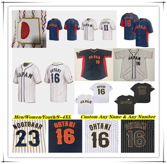 2023 Team Japan Baseball Jersey Shohei Ohtani Lars Nootbaar Munetaka Murakami Kensuke Kondoh Masataka Yoshida Kazuma Okamoto Shugo Maki Tetsuto Yama
