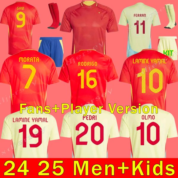 RODRIGO LAMINE YAMAL PEDRI 24 25 soccer jerseys 2024 2025 Espana MORATA FERRAN KOKE GAVI fans Player football shirts men woman kids kits LLO