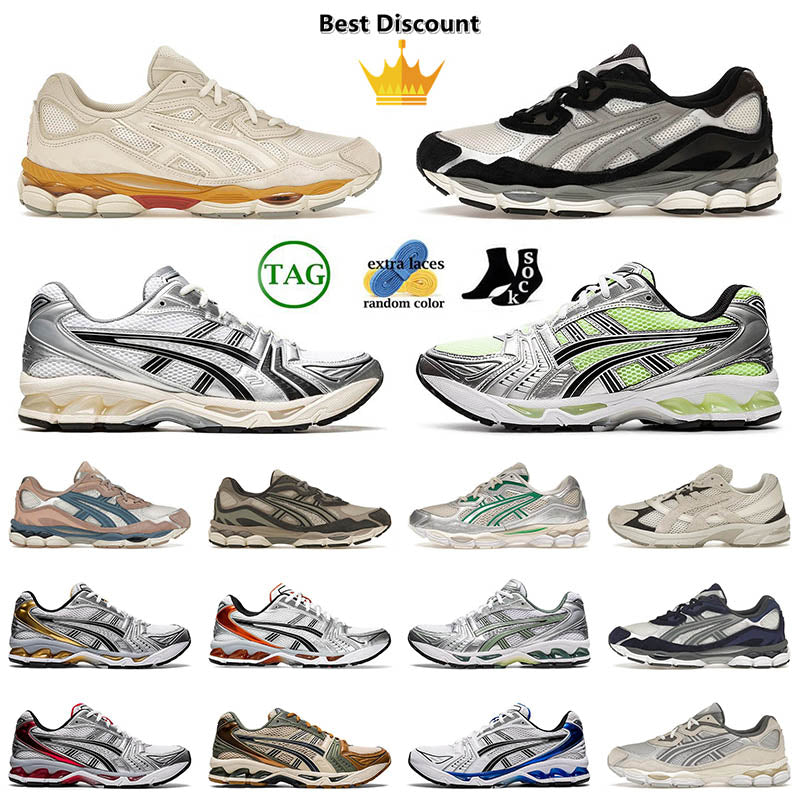 designer mens women sports gel nyc kayano 14 running shoes black white jjjjound silver cream oatmeal monaco clay blue trainers outdoor sneakers