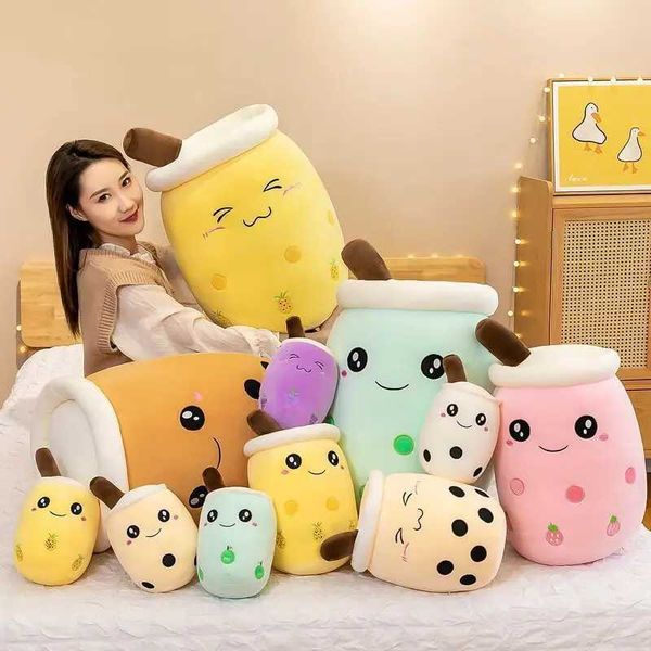 Cute Stuffed Boba Plush Bubble Tea Real-life Bubo Food Milk Cup Plushie Pillow Soft Kawaii Plush Toys Gifts for Kids Adult 24CM Y240907