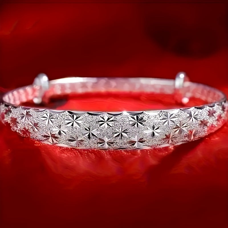 TEMU 1pc S925 Sterling Silvery Minimalist Star Shaped Bracelet, Suitable For , Anniversary Gift