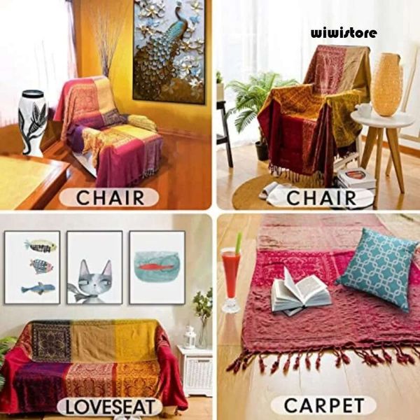 Large Boho Plaid Blanket Chenille Throw Jacquard Gaint Couch Sofa Cover Romantic Bohemian Plaid Tassels Decorative Chair Blanket 77f