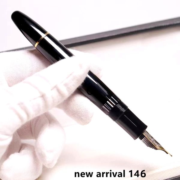 Atacado de alta qualidade preto  azul 146 pistão de pistão Office Administrativo Papelaria Moda de Caligrafia Pen Nenhuma caixa