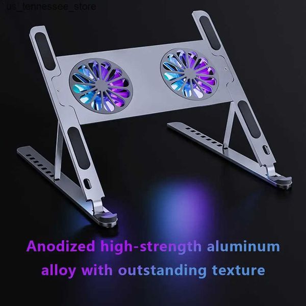 Laptop Cooling Pads Laptop Cooling Base Universal USB Fan Radiator Luminous Cooling Base Pad Aluminium Alloy Notebook Computer Stand J241125