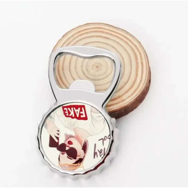 1 2 In Fridge Magnet Sublimation Blank Metal Opener Sier Color Beer Bottle Corkscrew Outdoor Portable Openers S S 4.23 4.3