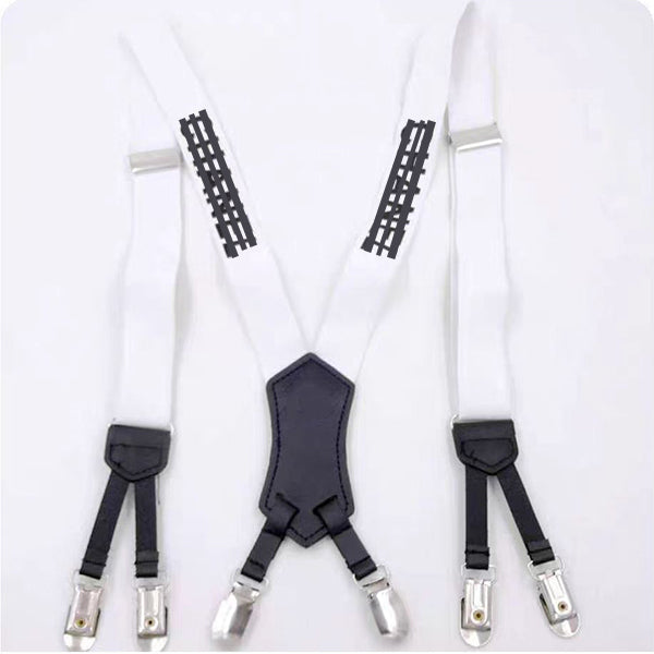 Fashion Suspenders Genuine Leather 6 Clips Brace Male Vintage Casual Wedding Party Trousers Strap Ladies&#039; shoulder straps