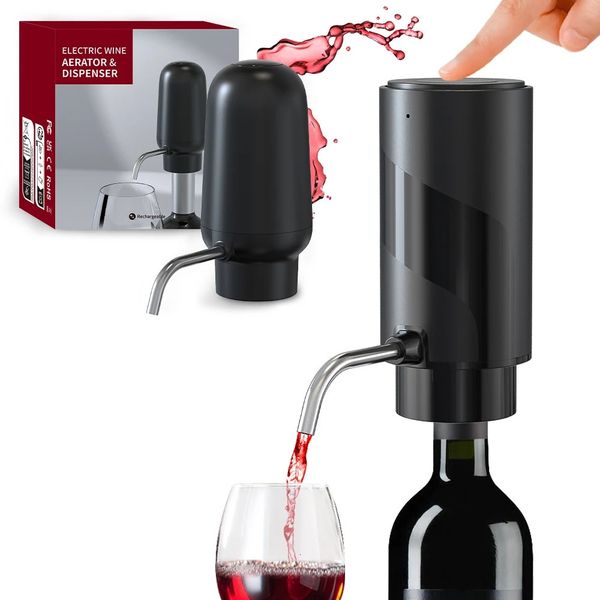 Automatic Wine Aerator Dispenser Rechargeable One Touch Electric Decanter Liquor Set Bar Party Accessories 250107