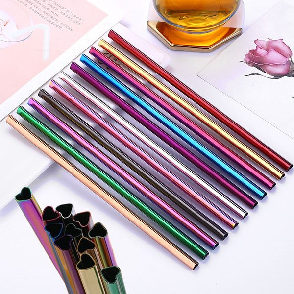 Heart Shape Stainless Steel Drink Straw Party Juice Straw