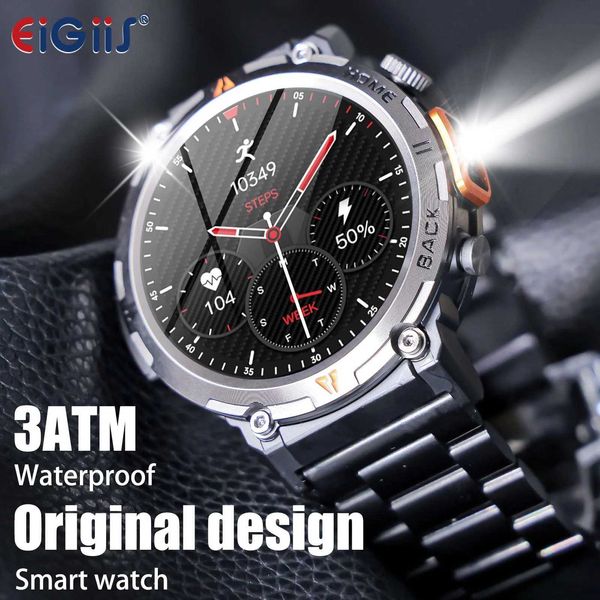 Smart Watches EIGIS smartwatch KE3 3ATM waterproof sports genuine design mens Bluetooth call health monitor with flash J240913
