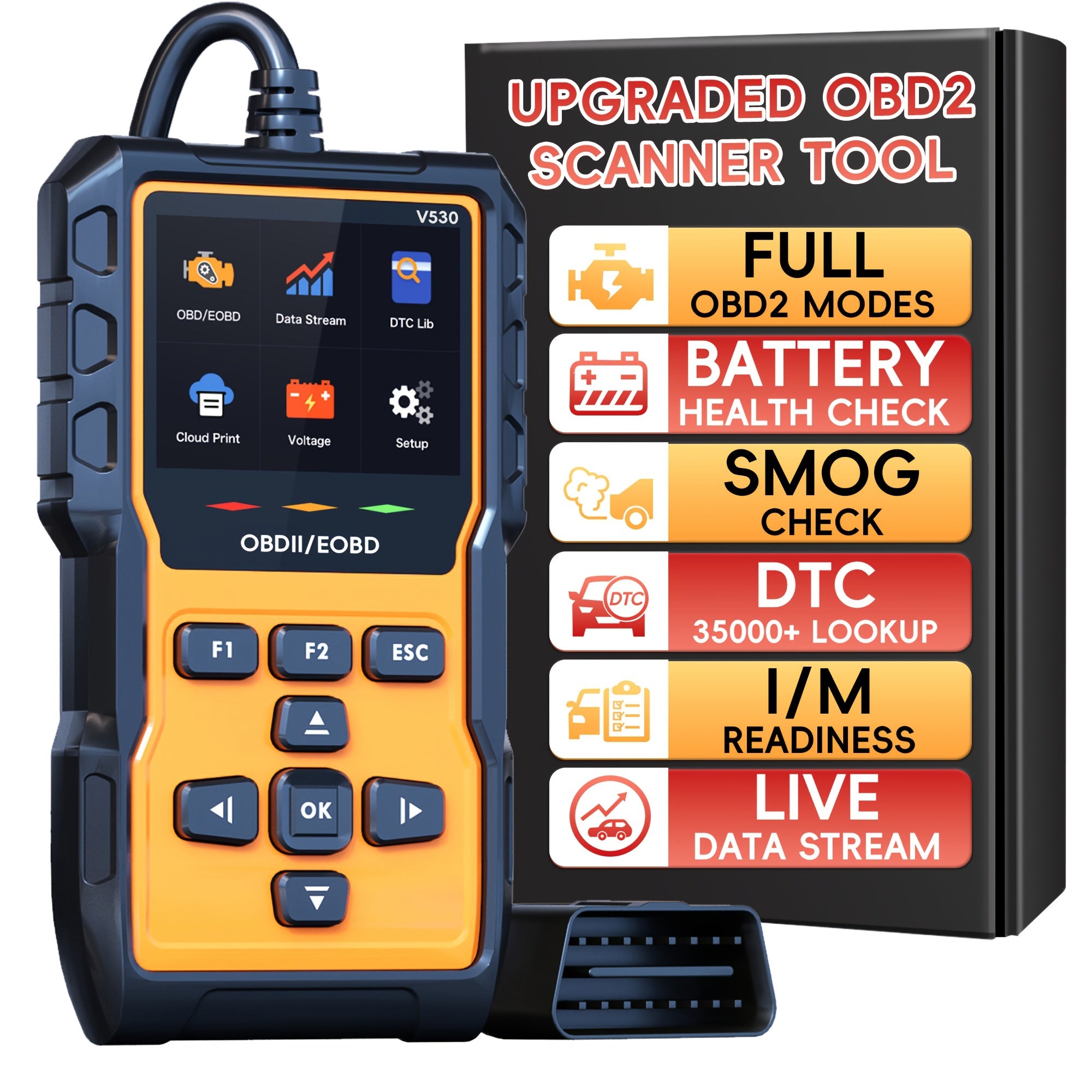 TEMU Professional Obd2 Scanner Diagnostic Tool, Code Reader Obd2 Scanner With , Mode 6, Mode 8 & I-m Readiness, Engine Light Car Diagnostic Scan Tool