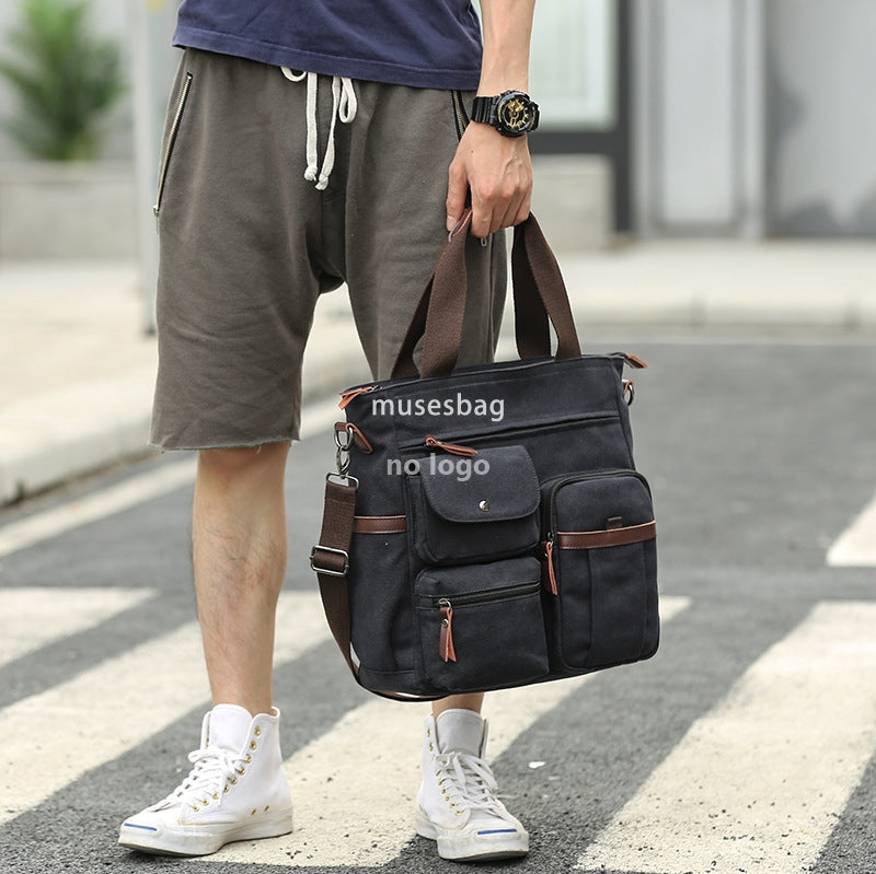 New high quality manufacturers wholesale spot men&#039;s canvas shoulder bag crossbody bag men&#039;s bag computer bag men&#039;s leisure bag