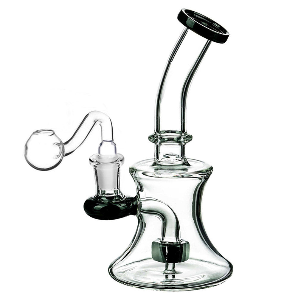 Bong mini recycler dab rig glass water pipe samll purple blue 14mm joint glass oil burner pipes for smoking dabs bubbler