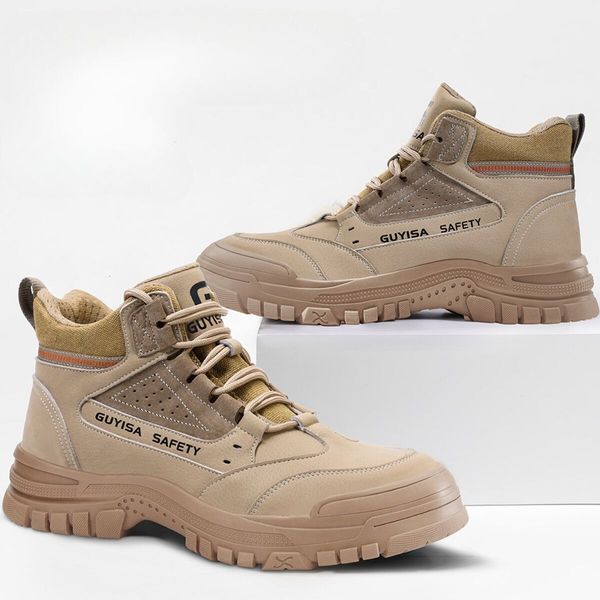 Designer masculino High Top Protection Shoes Anti Smashing e Anti Piercing Steel Toe Shoes durante toda a temporada Sapatos de proteção ao t