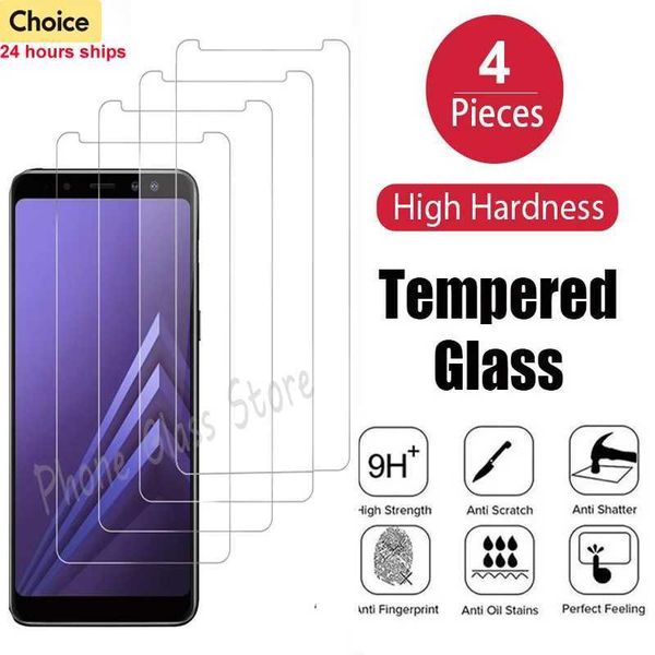 Cell Phone Screen Protectors 4Pcs Tempered Glass For Samsung Galaxy A3 A5 A7 2016 A6 A8 Plus 2018 J3 J5 J7 2017 J4 J6 Plus Protective Screen
