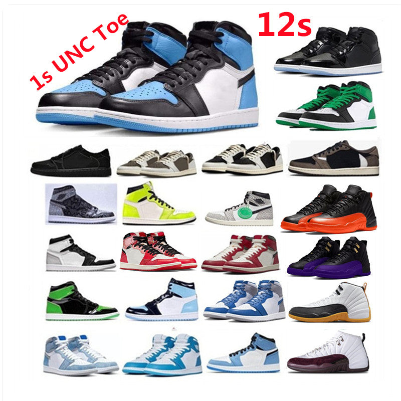 1 High OG UNC Stealth Reverse Mocha basketball shoes 12s Brilliant Orange Flight Dof Field Purple Rebellionaire Black Cement 1 Mid Olive Toe Triple