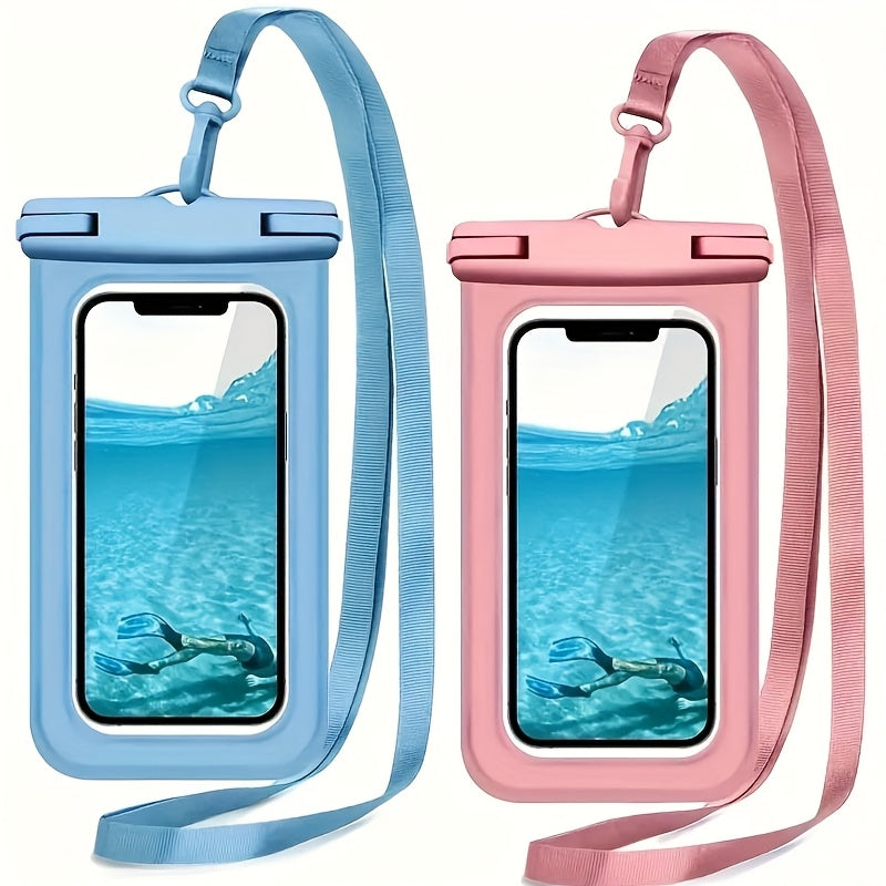 TEMU 2 Waterproof Phone Pouches Suitable For Drifting, Diving, And Swimming, Designed As Underwater Dry Bags For Phones, Ideal For Water Sports ,