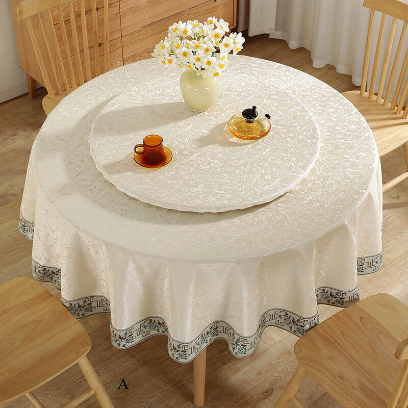 Restaurant Hotel Round Table Mat Household Premium Cloth Leave-in Turntable Oil-proof and Waterproof CW
