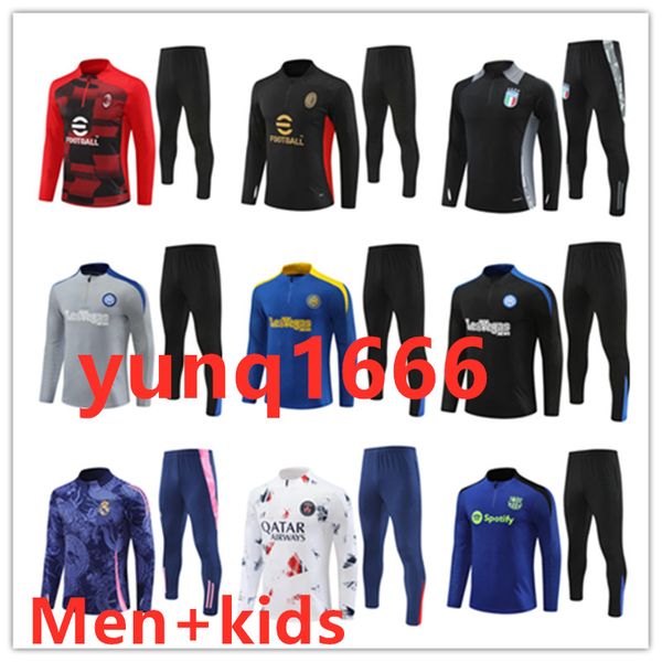 24 25 AC soccer jersey Tracksuit IBRAHIMOVIC jacket survetement 2024 Men and kids maillot de foot mIlans football training Sportswear kit