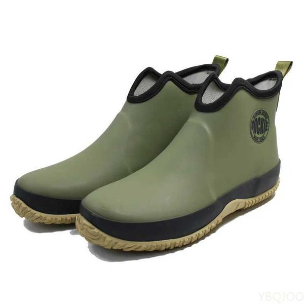 Rain Boots 2022 New Mens Pull-on Rain Boots Waterproof Rubber Ankle Boots Outdoor Leisure Fishing Boots Student Rain Boots z241012