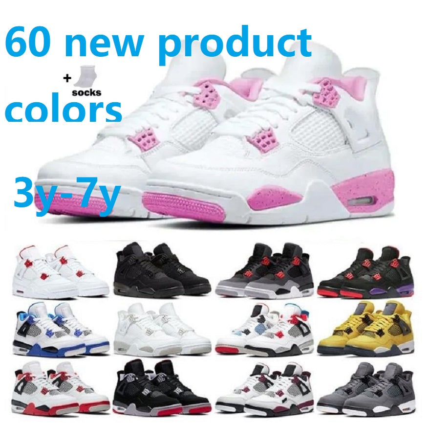 kids baby Big Kid basketball shoes 4 4s SB Bred Red Thunder Grey What the Military Black Noir Desert toddler infants Boys Girls Children Youth Junio
