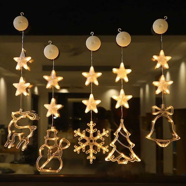 LED Christmas suction cup lamp fairy string lamp curtain garden star lamp decoration string lamp Christmas tree decoration pendant lamp X241