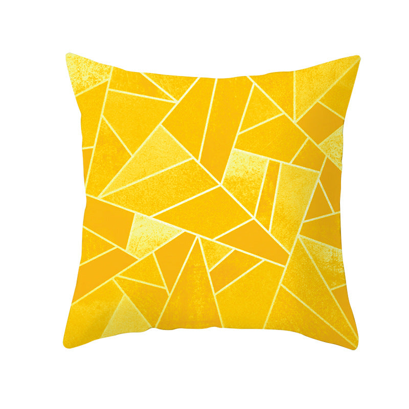 Pillow Covers 18x18 Modern Sofa Throw Pillow Cover, Decorative Home Outdoor Linen Fabric Geometric Pillow Case for Couch Bed Car, Yellow Cushion Cov