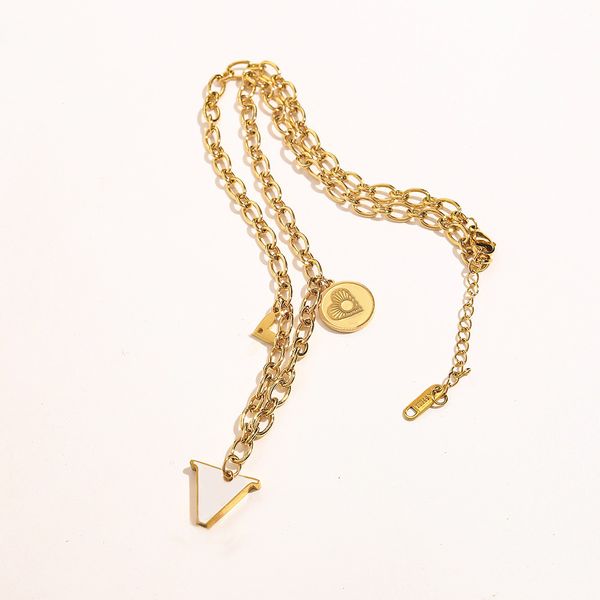 Luxury Designer Necklace Choker Pendant Chain 18K Gold Plated Stainless Steel Letter Necklaces Fashion Womens Wedding Jewelry