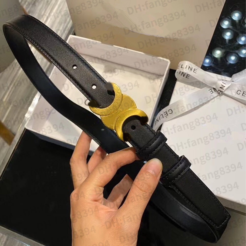 Designer Women&#039;s 2.5cm Cowskin Leather Belts - Classic Black-Brown-Wine Red-White ceinture Casual Fashion Gift Boxed Premium Quality Hot