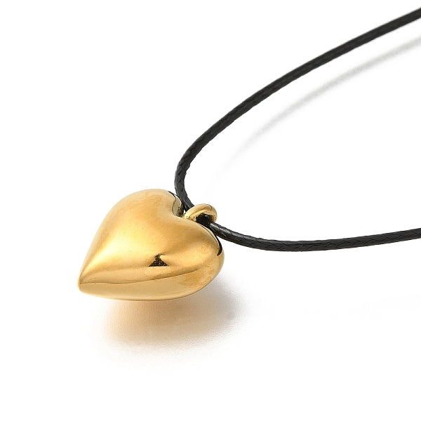 Collares colgantes de corazón de acero inoxidable 304 con revestimiento iónico (IP) para mujer