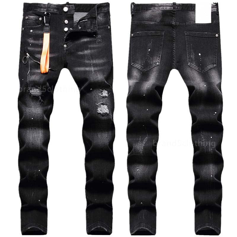 Mens jeans for mens pants man men jeans designer Men's Distressed Ripped Skinny Mens Jeans Slim Fit Washed Motocycle Pants Panelled Hip HOP Tro