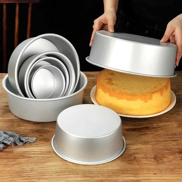 4-12 inch Aluminum Round Cake Bakeware solid bott Chiffon Cake die aluminum alloy baking cake mold pan cake tin Z250113