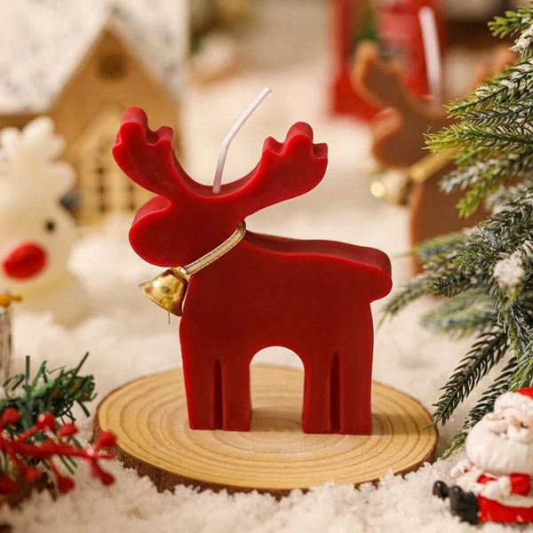 1 Red Deer Scented Candles Creative Christmas Elk Festive Atmosphere Candles Party Decorations Souvenir GiftsXJ241112