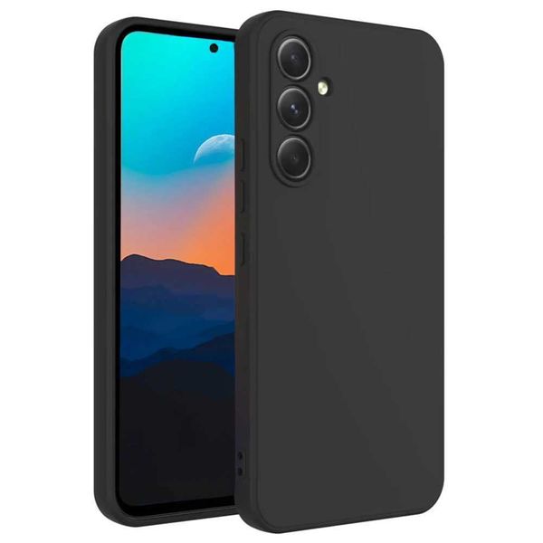 Black soft silicone phone case suitable for Samsung Galaxy A55 A35 A15 A54 A24 4G A14 A53 A33 A23 5G A52s A42 A71 A51 A21s A50 A30 W241012