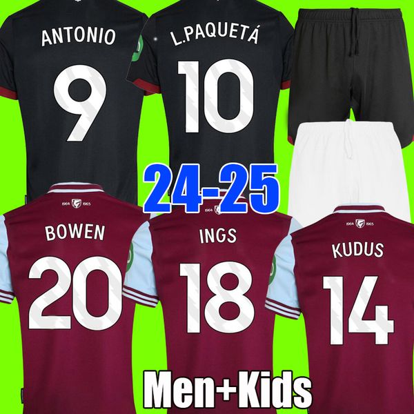 23 24 25 L.PAQUETA BOWEN ANTONIO WEST HAMS Football Shirt Soccer Jerseys 2024 2025 WARD-PROWSE ZOUMA Football Shirts SOUCEK N.AGUERD Men Uni