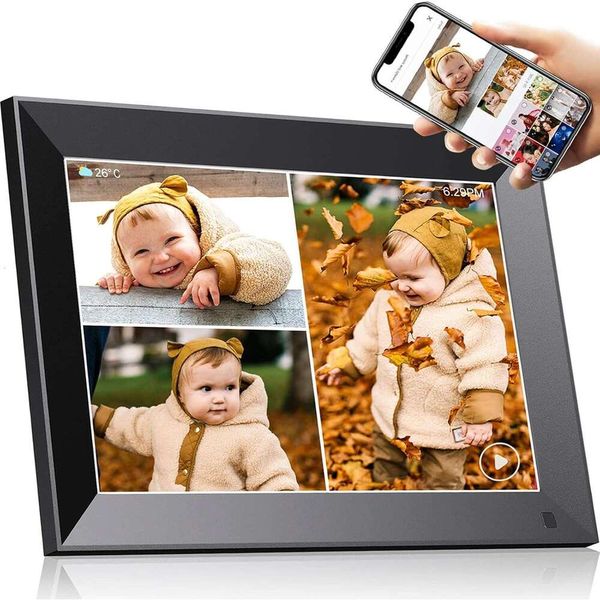 10.1 inch, Electronic WiFi APP, Smart Electric Video Photo Frame Slideshow with Email, 1280x800 IPS FHD Uploadable Digital Picture Frames Cl