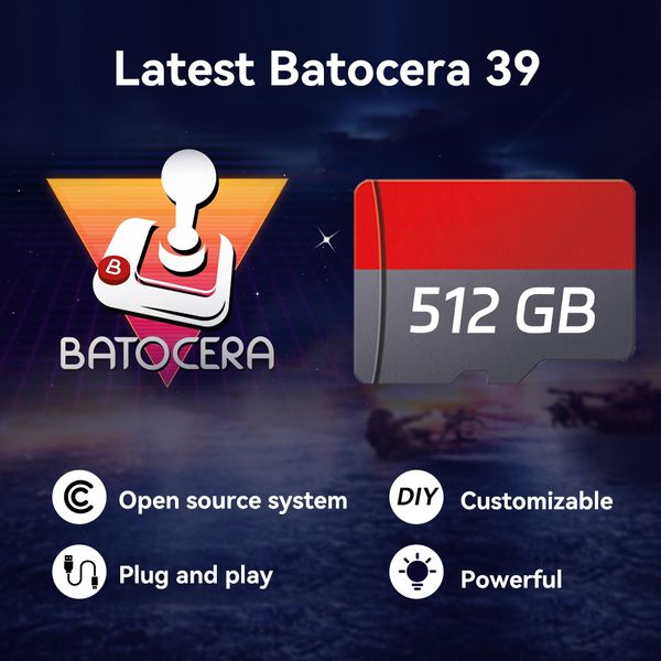 Batocera 39 Game TF Card For Steam Deck-GDP WIN4 Handheld Game Console-PC-MAC 512GB With 51400 Retro Games For PS3-PS1-WII-N64