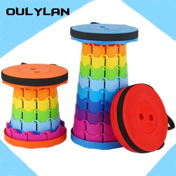 Camp Furniture Portable Folding Telescopic Stool Lightweight Plastic Adjustable Chair Travel Outdoor Camping Fishing Stool Retractable 23121